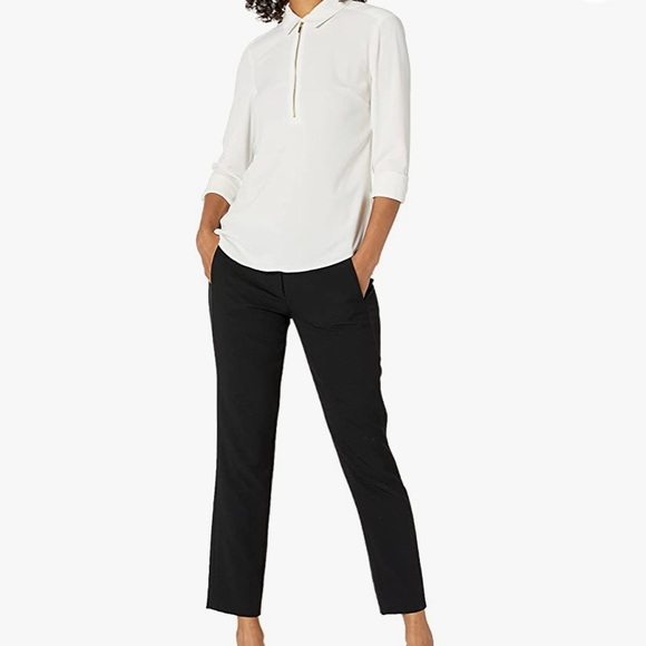 Lark & Ro Women's Loose Fit Half-Zip Popover Shirt - Picture 5 of 11